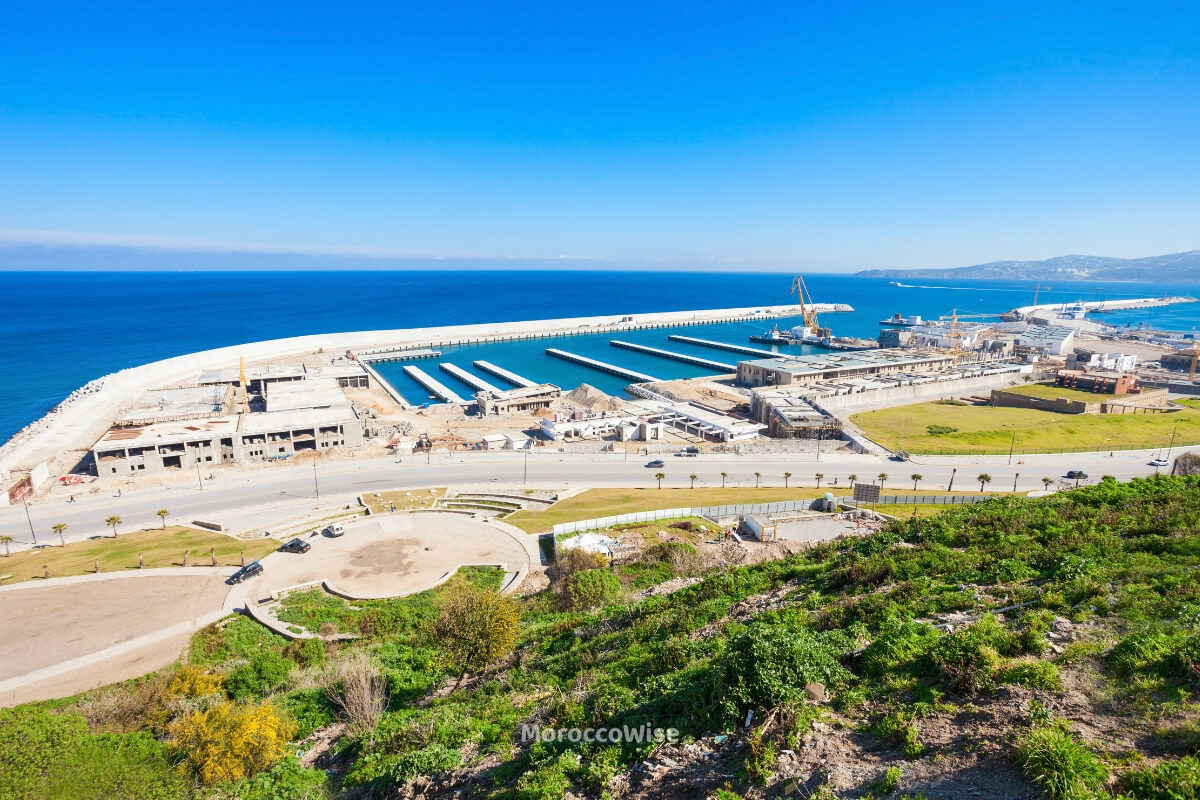 A historic Tangier viewpoint overlooking the Strait of Gibraltar